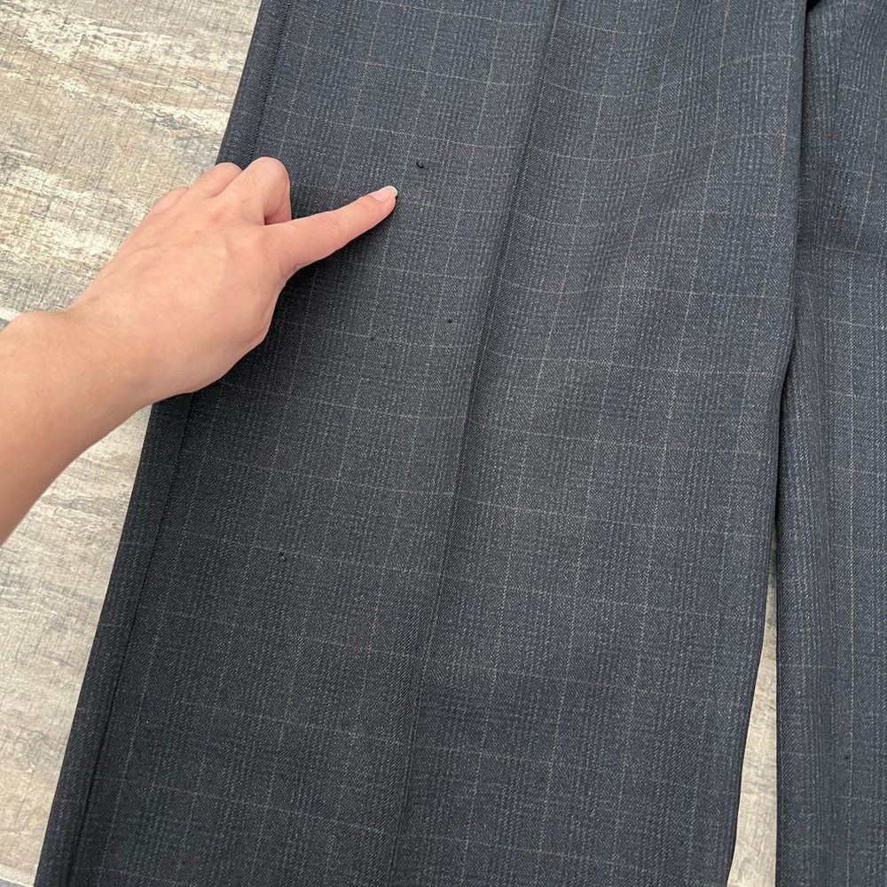 Y2K‎ XOXO Gray Plaid High Rise Wide Leg Trousers Waist 27 Baggy Pleated - Picture 11 of 12